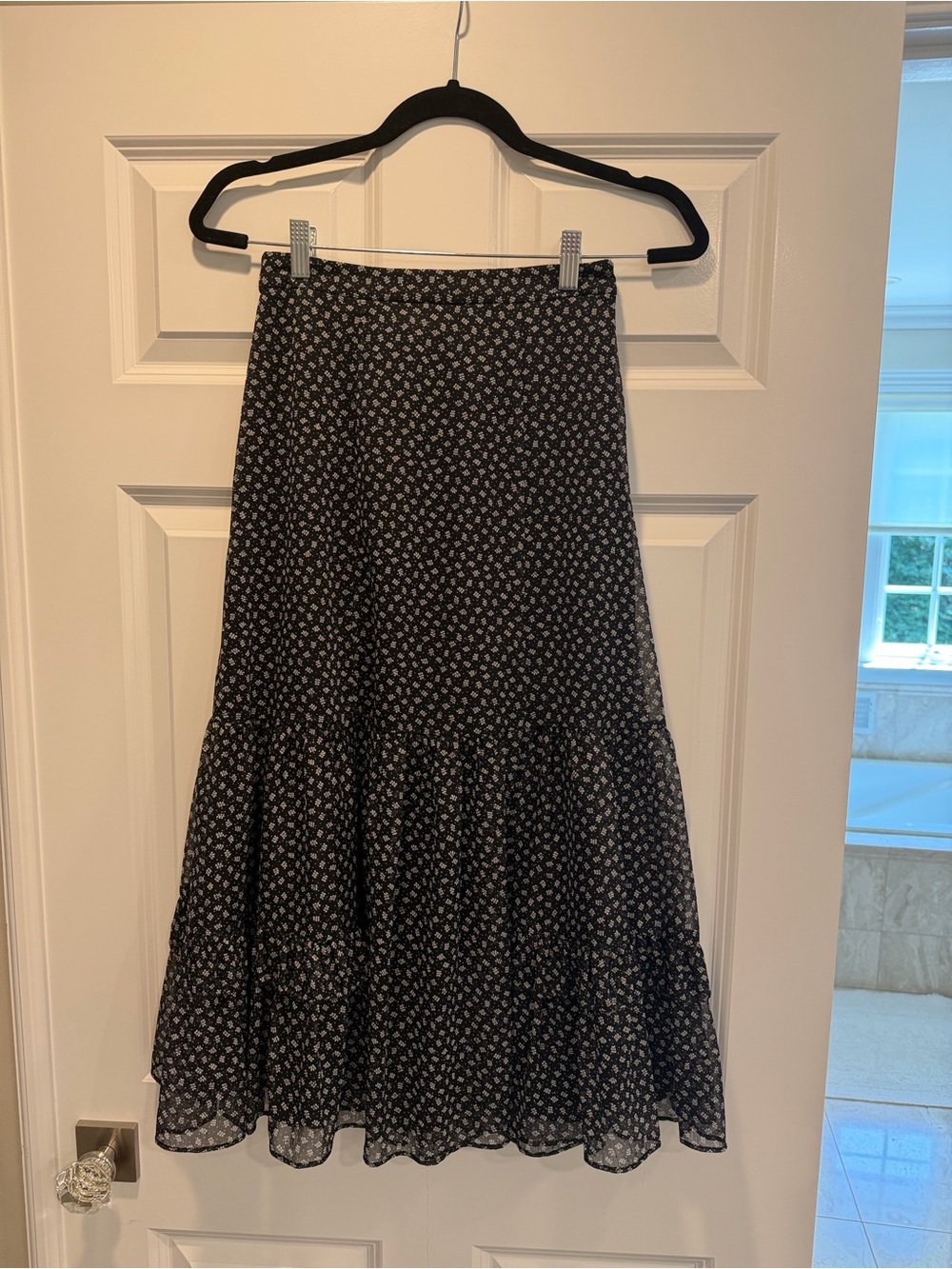 Whistles Floral Tiered Midi Skirt